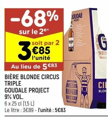 bière blonde circus triple goudale project 9% vol