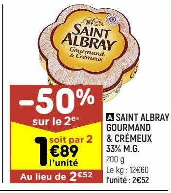 Saint Albray gourmand & crémeux 33% M.G