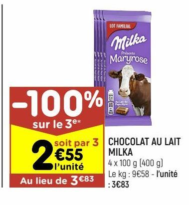 Chocolat au lait Milka