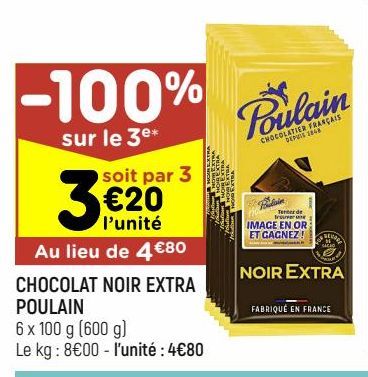 Chocolat noir extra Poulain