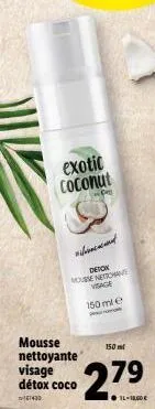 exotic coconut  -d  mousse nettoyante visage détox coco  1430  viland  detok mousse nettonant visage  150 ml e 