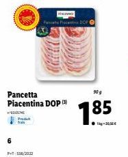 CONG  Pancetta Piacentina DOP  Produit  P+T-534/2012  WEDD  HALLAND  Pace Procent DOP  90 g  85 
