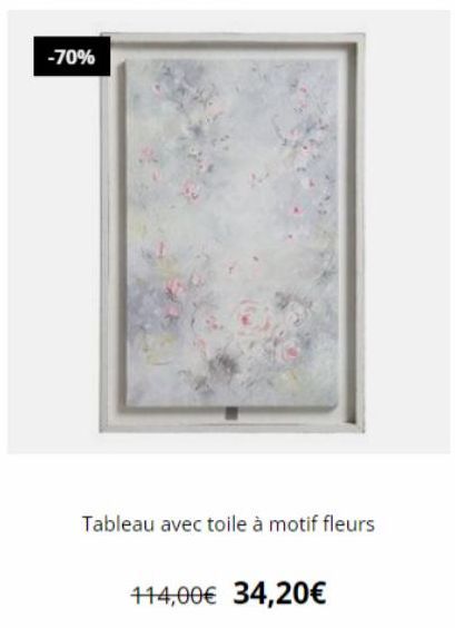 -70%  Tableau avec toile à motif fleurs  114,00€ 34,20€ 