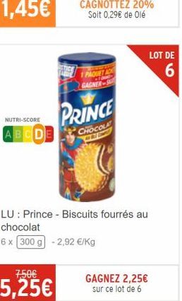 biscuits fourrés au chocolat Prince