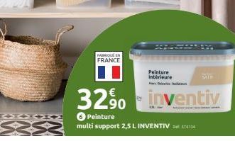 FABRIQUE EN FRANCE  Peinture intérieure  BATH  32% inventiv  6 Peinture  multi support 2,5 L INVENTIV 14134 