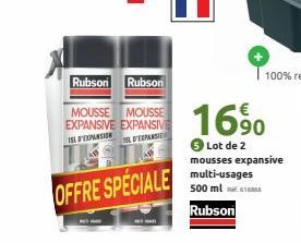 Rubson Rubson  MOUSSE MOUSSE EXPANSIVE EXPANSIVE TSL D'EXPANSION SL D'EXPANSIO  OFFRE SPECIALE  1690  4 Lot de 2  mousses expansive multi-usages 500 ml 16 Rubson 