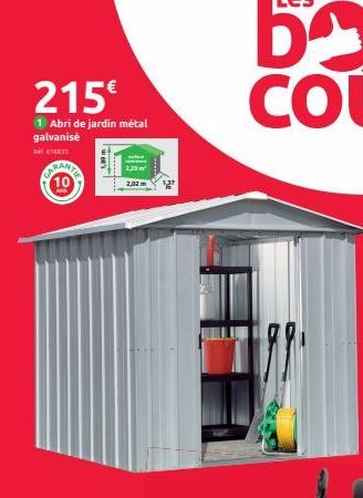 215€  1 Abri de jardin métal galvanisé  814835  SCANIA  wee's  2,29 m  2,02 m 127  