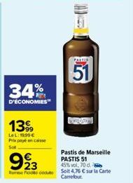 34%  D'ECONOMIES  1399  LeL: 19.99€ Prix payé en caisse Sot  PARTIR  51 