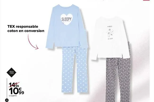 tex responsable coton en conversion  tex  14⁹9 1099  le pyjama  sleepy  make  