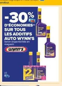 -30%  d'économies sur tous les additifs auto wynn's  selon disponibilités en magasin  wynn's  2  more  cd 