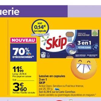 lessive en capsules Skip