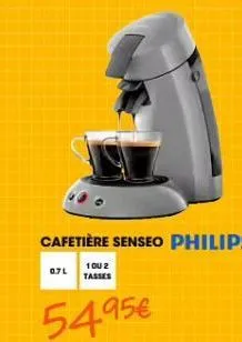 0.7l  cafetière senseo philips  1002 tasses  54.95€ 