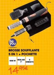 SHBA  Be  you  1000 W  BROSSE SOUFFLANTE 5 EN 1 + POCHETTE  REGLAGE  T EMBOUTS  1495€ 