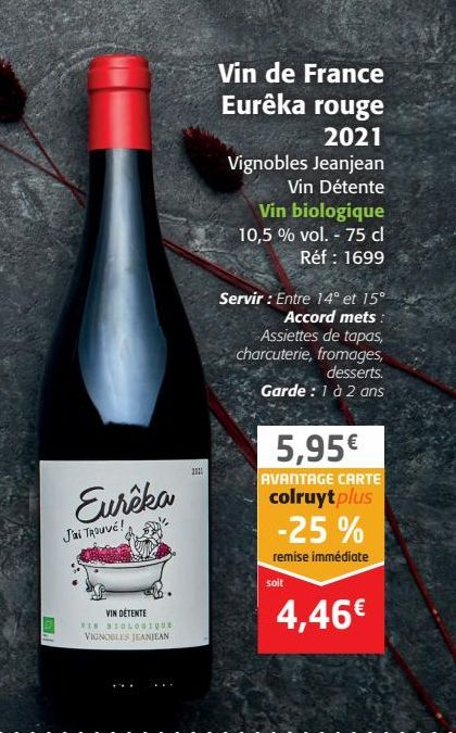 Vin de France Eureka rouge 2021