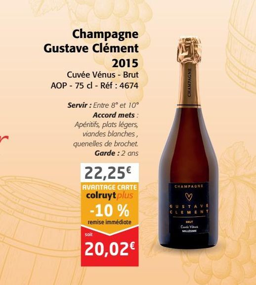 Champagne Gustave Clément 2015