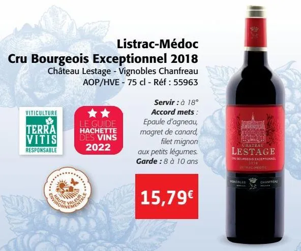 listrac médoc cru bourgeois exceptionnel 2018