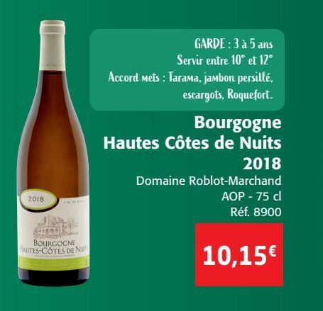 Bourgogne Hautes Cotes de Nuits 2018