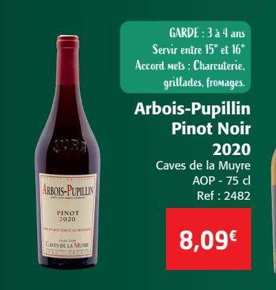 Arbois-Pupillin Pinot Noir 2020