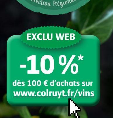 EXCLU WEB -10%* d'achats sur www.colruyt.fr/vins