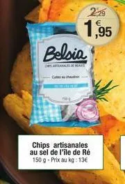 belsia  ows anales d  cutes audron  1504  chips artisanales au sel de l'ile de ré 150 g - prix au kg: 13€ 