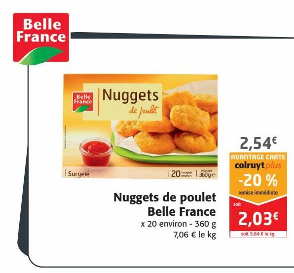 Nuggets de poulet Belle France 