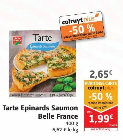 tarte epinads saumon belle france