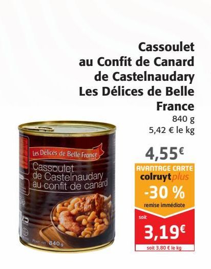 Cassoulet au Confit de Canard de castelnaudary les délices de belle France 