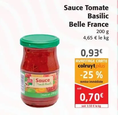 sauce tomate basilic belle france 