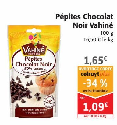 Pépites chocolat Noir Vahiné