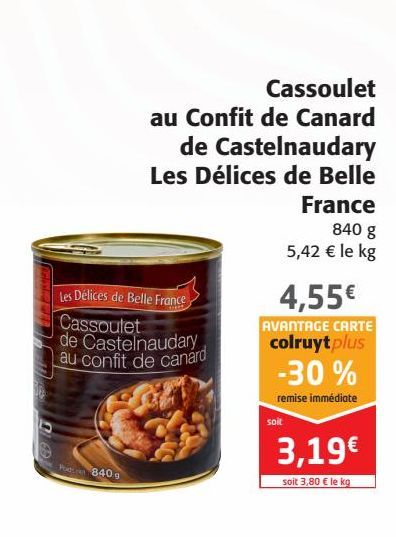 Cassoulet au confit de canard de Castelnaudary Les Délices de Belle France
