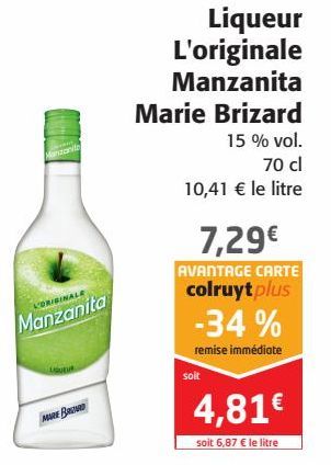 Liqueur L'originale Manzanita Marie Brizard