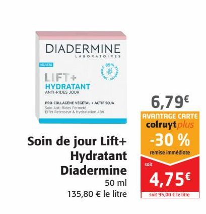 Soin de jour Lift + hydratant Diadermine 