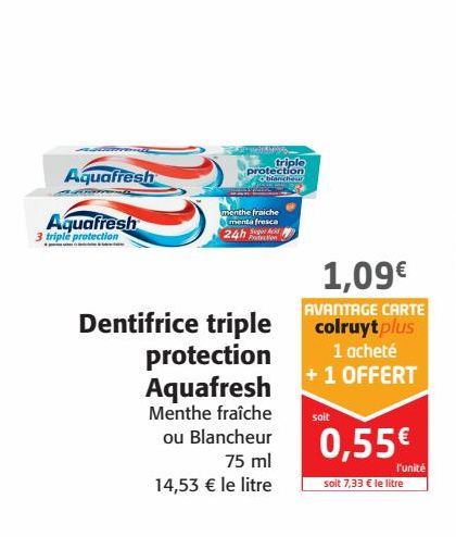 Dentifrice triple protection Aquafresh