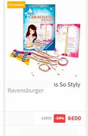 Promotion  siyly  BRACELETS  Ravensburger  HULL  Is So Styly  12€99 -54% 6€00  offre sur Maxi Toys