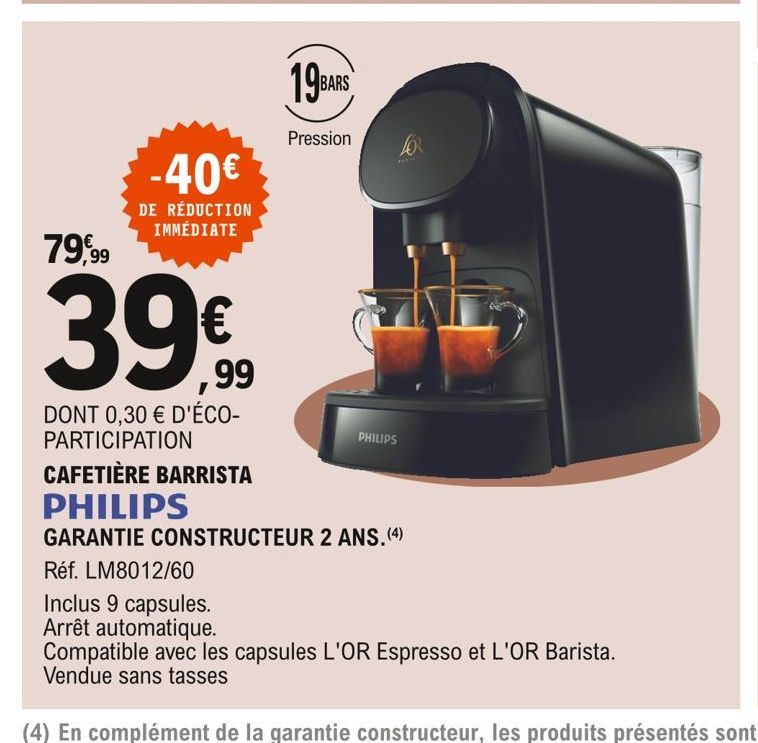 cafetière barrista PHILIPS