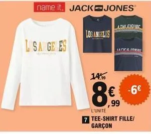name it. jack jones  lisange es  los angeles  athleisure  lick tower  14%  8€  ,99  l'unité  -6€  7 tee-shirt fille/ garçon 