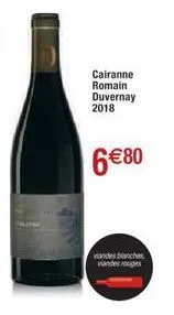 alch  cairanne  romain  duvernay 2018  6€80  viandes blanches 