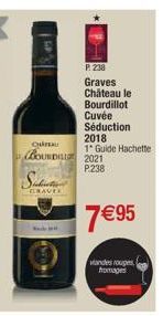 Sulton  GRAUTE  Odna  BOUND 2021  P.238  P. 238 Graves Château le  Bourdillot Cuvée Séduction  2018 1° Guide Hachette  7 €95  wandes rouges fromages 