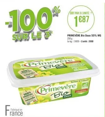 100%  ww  fabriqué en  100% vegetal cong pridon naturelle  primevere  primevere bio doux 55% mg 250 g  le kg: 11620-l'unité: 2680  deux  primevère bio  tartine & caisson  doux 