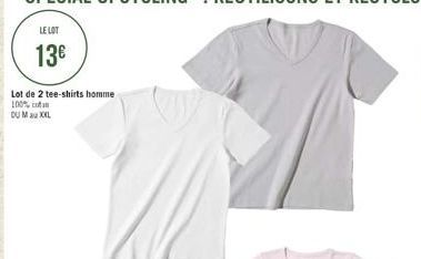 LE LOT  13€  Lot de 2 tee-shirts homme 100% cot DU M au XXL 