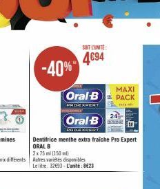 -40%  Oral-B  PRO-EXPERT  SOIT L'UNITÉ  4694  Oral-B  PRO-EXPERT  MAXI PACK  TATS 