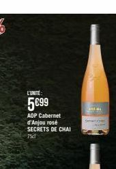 L'UNITÉ:  5699  AOP Cabernet d'Anjou rosé SECRETS DE CHAI 75cl  31641  San 