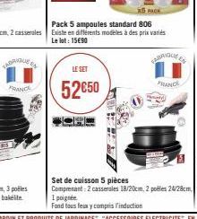 VABRIQUE EN  FRANCE  LE SET  52€50  FRANCE 