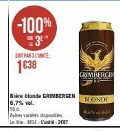 -100% 3E  SOIT PAR 3 L'UNITÉ:  1638  GRIMBERGEN  BLONDE  #5 vol500 