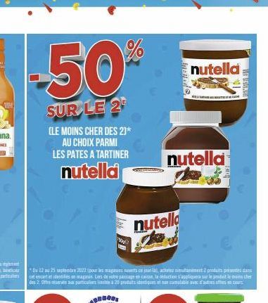 WE  (LE MOINS CHER DES 2)* AU CHOIX PARMI LES PATES A TARTINER  nutella  ye  nutella  nutello  nutella  MIA  CAFE 