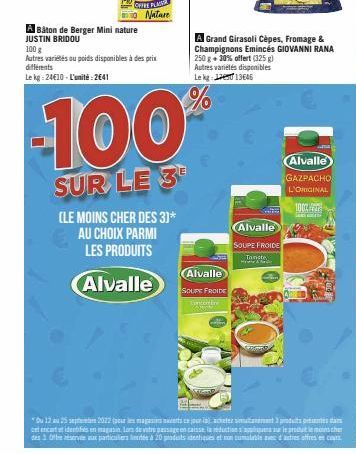 A Bâton de Berger Mini nature JUSTIN BRIDOU  100 g  Autres variétés ou poids disponibles à des prix différents  Le kg 24€10-L'unité 2641  100  E  SUR LE 3  (LE MOINS CHER DES 3)*  AU CHOIX PARMI  LES 