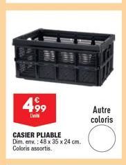 499  L'  CASIER PLIABLE Dim. env.: 48 x 35 x 24 cm. Coloris assortis.  Autre coloris 