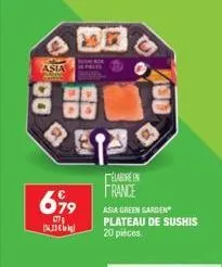asia  cartes  699  cit  ba  laoreen france  asia green garden plateau de sushis 20 pieces 