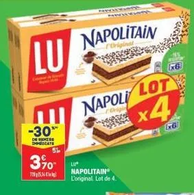 lu  -30*  de reise immediate  3,9%  7285,3  lu  napolitain l'original. lot de 4.  napolitain  origin  napoli lot x4  x6 