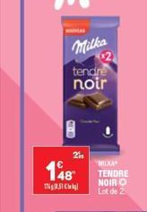 VIAU  Milka  tendre noir  MO  148  17651  21  MILKA TENDRE NOIR O Lot de 2 